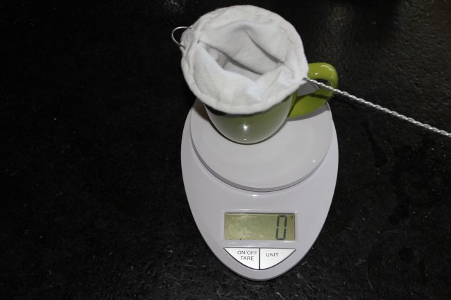Place sock into mug